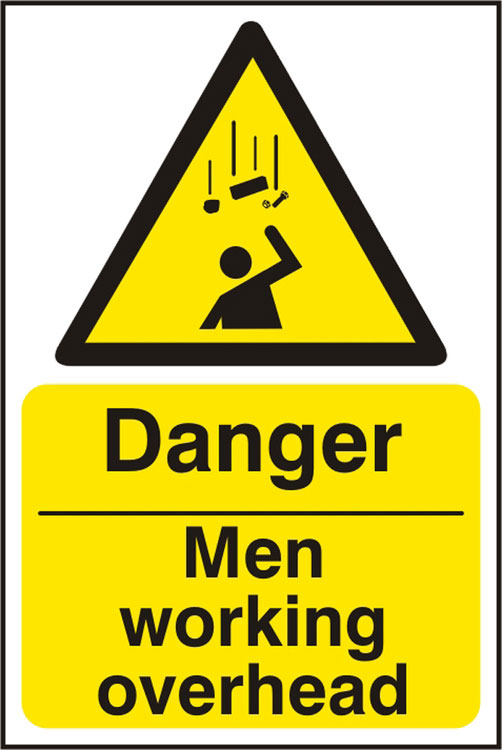 DANGER MEN WORKING OVERHEAD SIGN - BSS11114