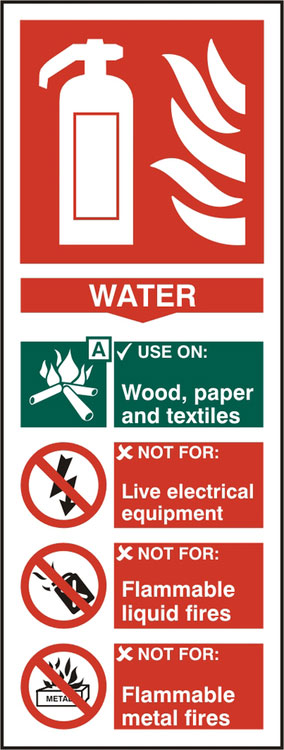 FIRE EXTINGUISHER WATER SIGN - BSS12309