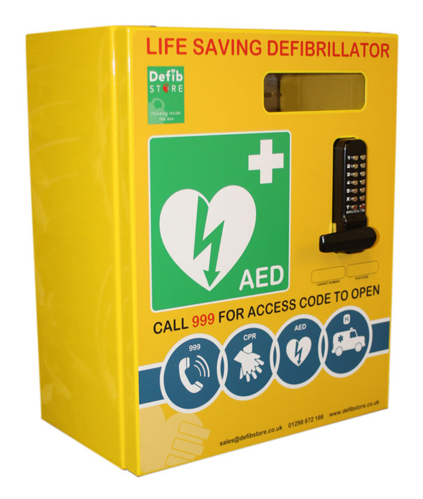 DEFIBRILLATOR STAINLESS STEEL CABINET WITH LOCK & ELECTRICS - CM1211