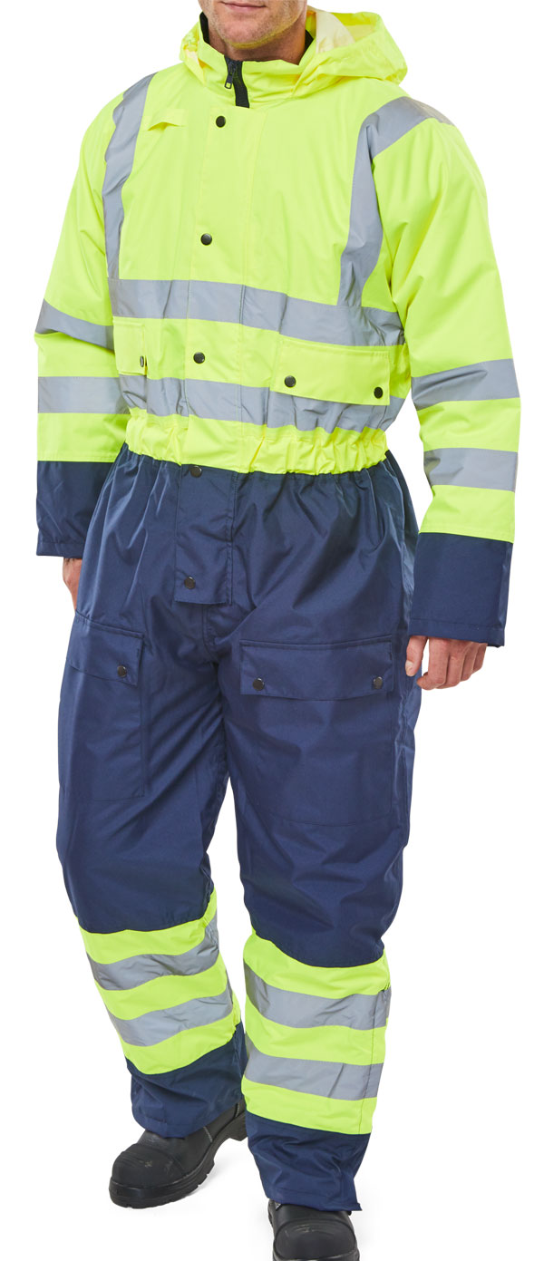 TWO TONE HIVIZ THERMAL WATERPROOF COVERALL - BD900SYN
