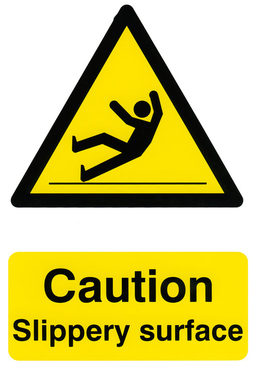 CAUTION SLIPPERY SURFACE SIGN - BSS1108