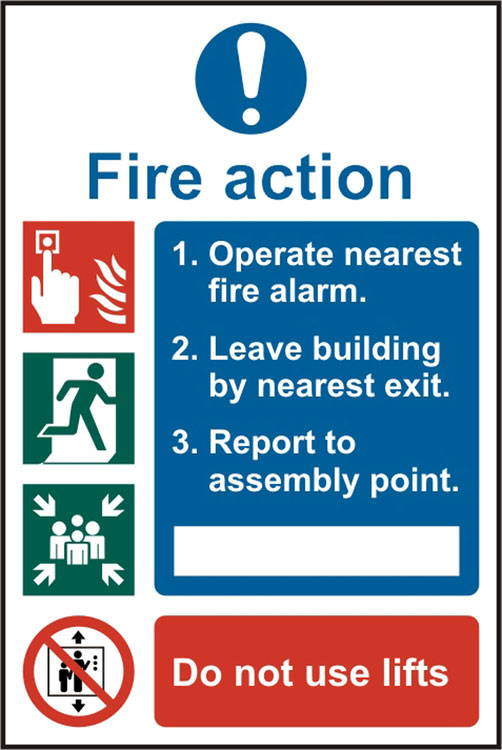 FIRE ACTION PROCEDURE SIGN - BSS13843
